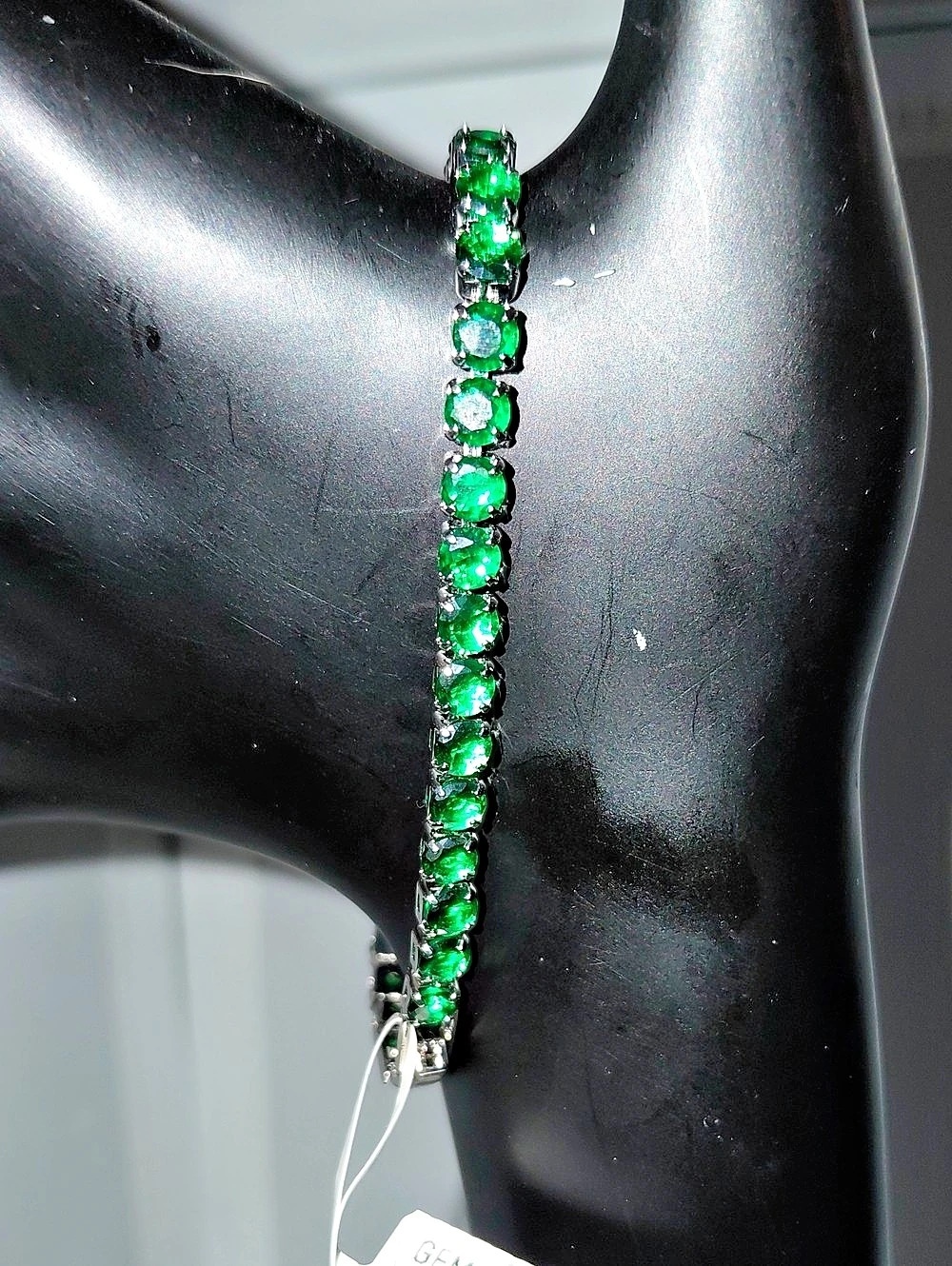 Green Crystal Moissanite Tennis Bracelet NWT